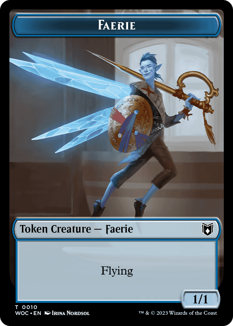 Faerie // Human Double-Sided Token [Wilds of Eldraine Commander Tokens] | Dumpster Cat Games