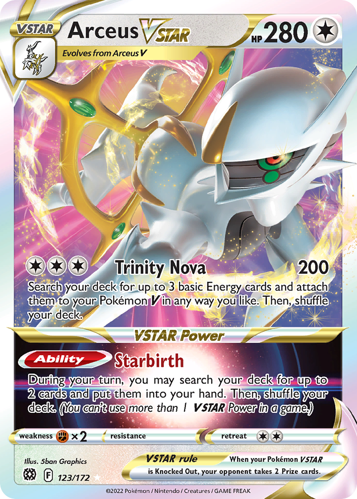 Arceus VSTAR (123/172) (Metal Card) [Sword & Shield: Brilliant Stars] | Dumpster Cat Games