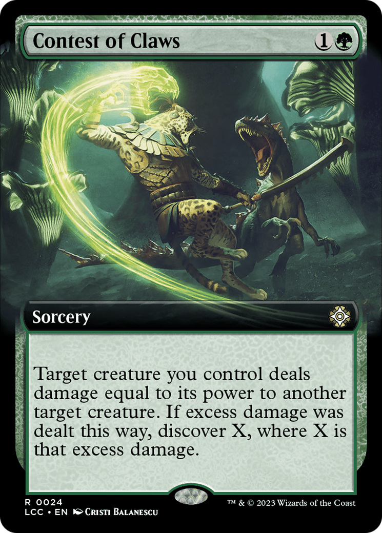Contest of Claws (Extended Art) [The Lost Caverns of Ixalan Commander] | Dumpster Cat Games