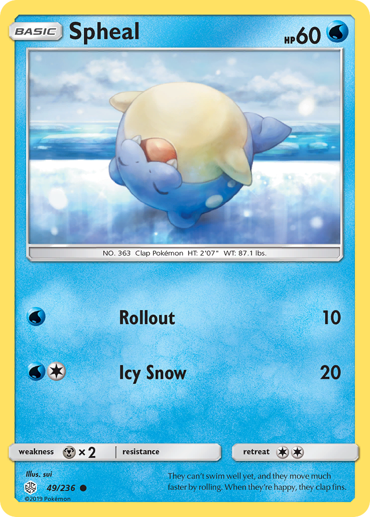 Spheal (49/236) [Sun & Moon: Cosmic Eclipse] | Dumpster Cat Games