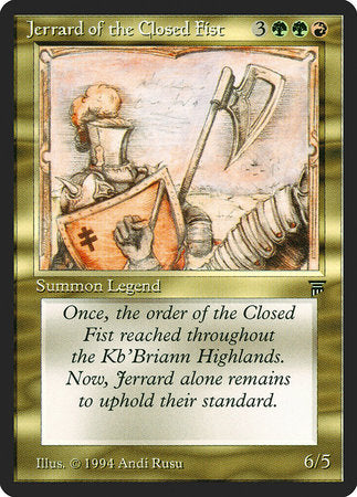 Jerrard of the Closed Fist [Legends] | Dumpster Cat Games