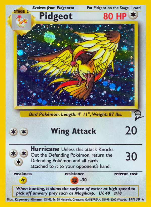 Pidgeot (14/130) [Base Set 2] | Dumpster Cat Games