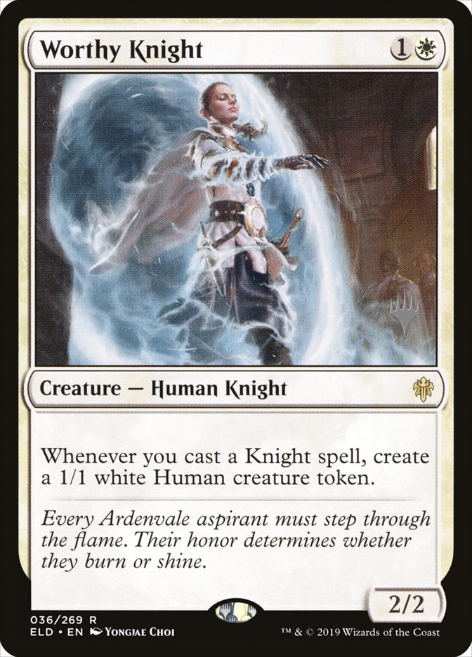 Worthy Knight (Promo Pack) [Throne of Eldraine Promos] | Dumpster Cat Games