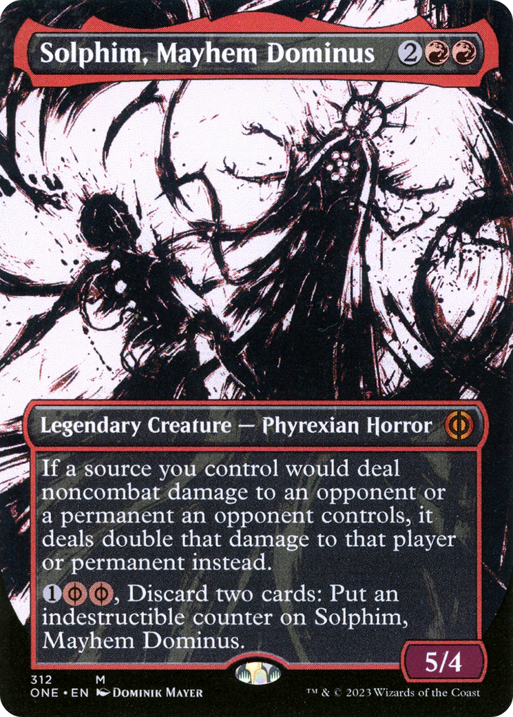 Solphim, Mayhem Dominus (Borderless Ichor) [Phyrexia: All Will Be One] | Dumpster Cat Games