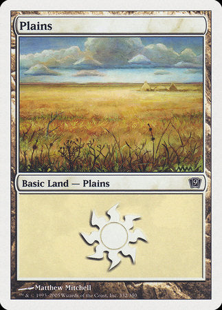 Plains (332) [Ninth Edition] | Dumpster Cat Games