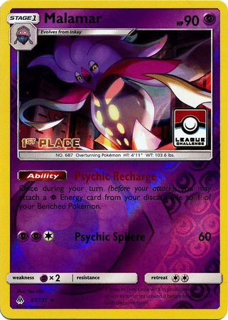 Malamar (51/131) (League Promo 1st Place) [Sun & Moon: Forbidden Light] | Dumpster Cat Games