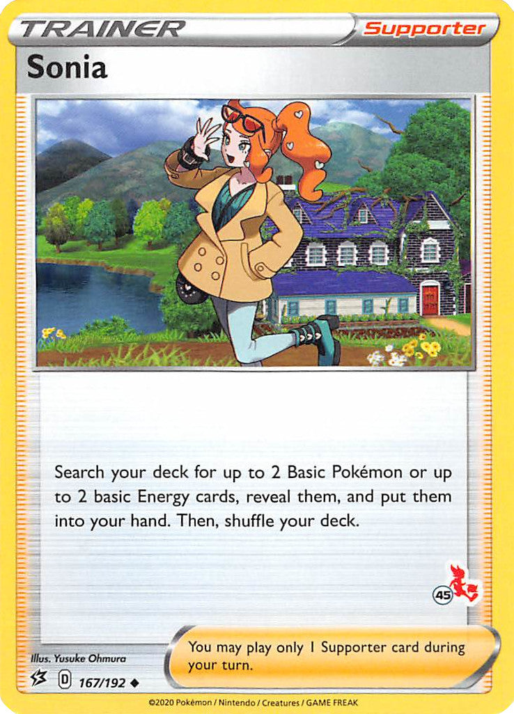 Sonia (167/192) (Cinderace Stamp #45) [Battle Academy 2022] | Dumpster Cat Games
