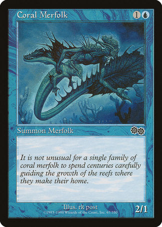 Coral Merfolk [Urza's Saga] | Dumpster Cat Games