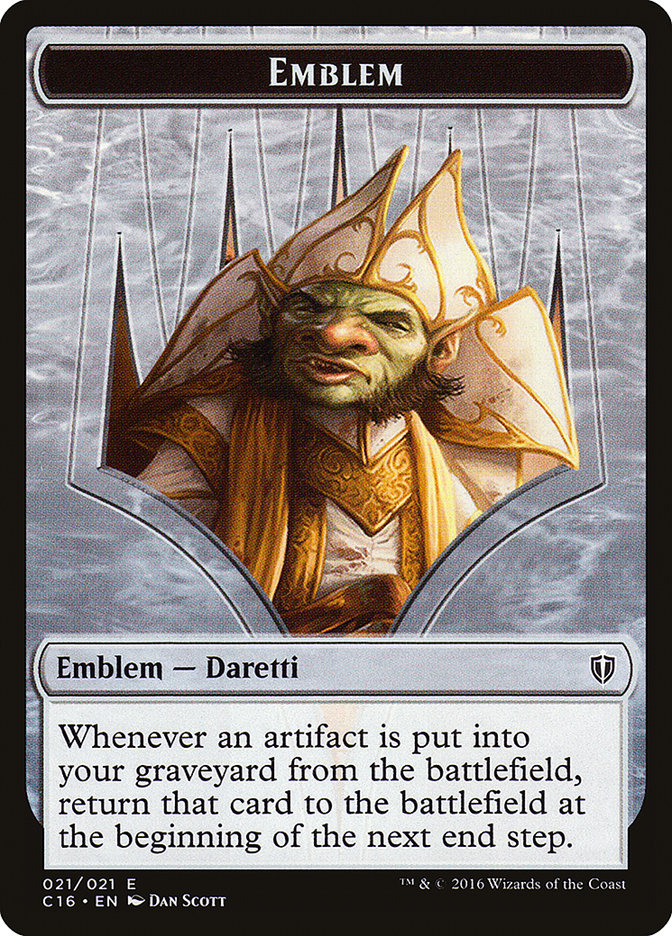 Daretti, Scrap Savant Emblem [Commander 2016 Tokens] | Dumpster Cat Games
