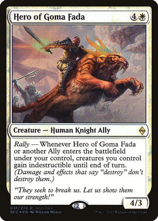 Hero of Goma Fada [Battle for Zendikar Promos] | Dumpster Cat Games