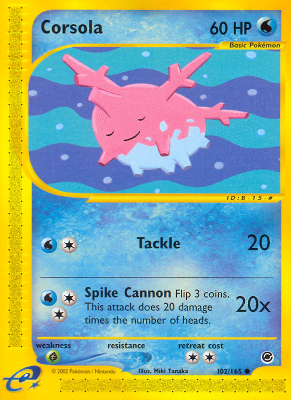 Corsola (102/165) [Expedition: Base Set] | Dumpster Cat Games