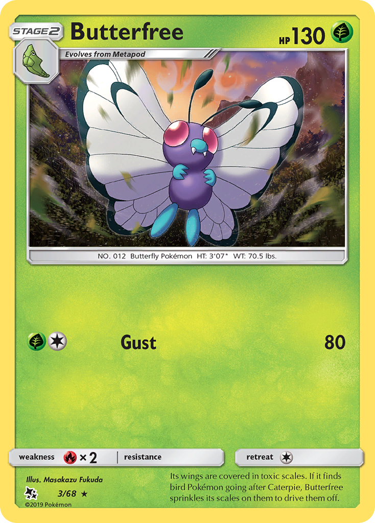 Butterfree (3/68) [Sun & Moon: Hidden Fates] | Dumpster Cat Games