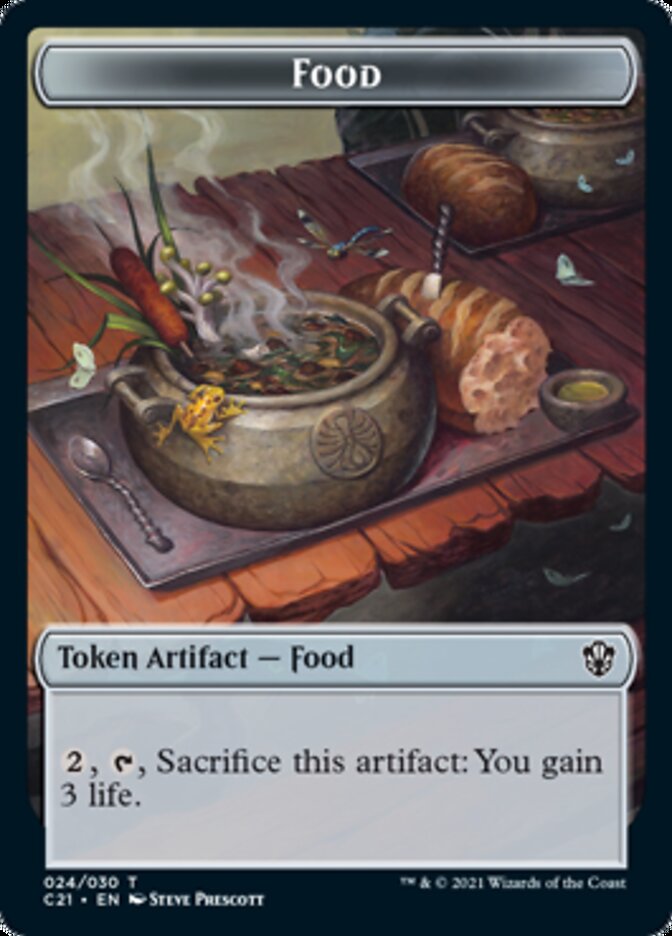 Food // Saproling Token [Commander 2021 Tokens] | Dumpster Cat Games