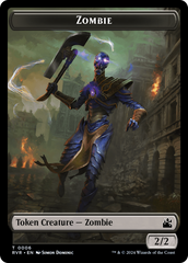 Elf Knight // Zombie Double-Sided Token [Ravnica Remastered Tokens] | Dumpster Cat Games