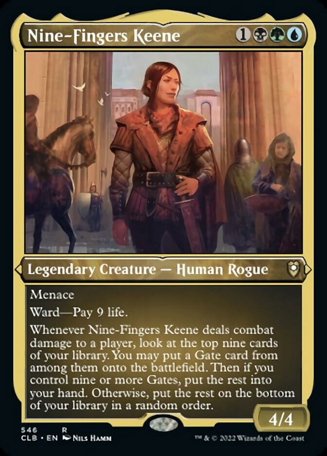 Nine-Fingers Keene (Foil Etched) [Commander Legends: Battle for Baldur's Gate] | Dumpster Cat Games