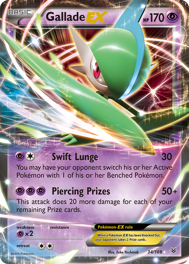 Gallade EX (34/108) [XY: Roaring Skies] | Dumpster Cat Games