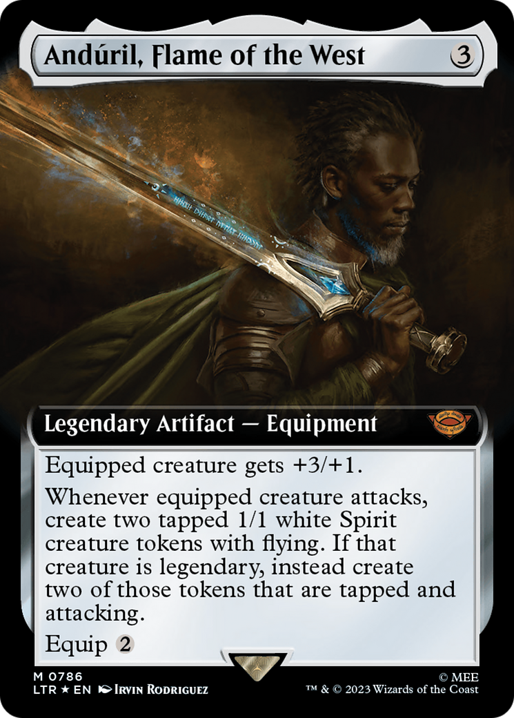 Anduril, Flame of the West (Extended Art) (Surge Foil) [The Lord of the Rings: Tales of Middle-Earth] | Dumpster Cat Games
