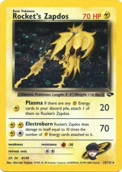 Rocket's Zapdos (15/132) [Gym Challenge Unlimited] | Dumpster Cat Games