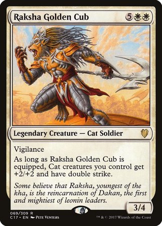 Raksha Golden Cub [Commander 2017] | Dumpster Cat Games