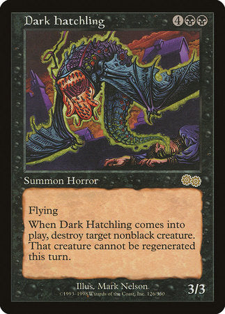 Dark Hatchling [Urza's Saga] | Dumpster Cat Games
