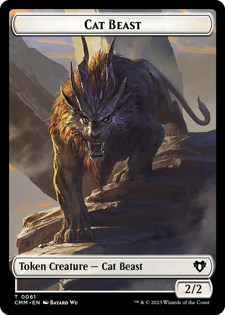 Cleric // Cat Beast Double-Sided Token [Commander Masters Tokens] | Dumpster Cat Games