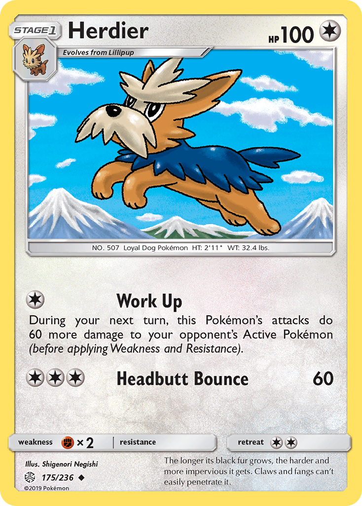 Herdier (175/236) [Sun & Moon: Cosmic Eclipse] | Dumpster Cat Games