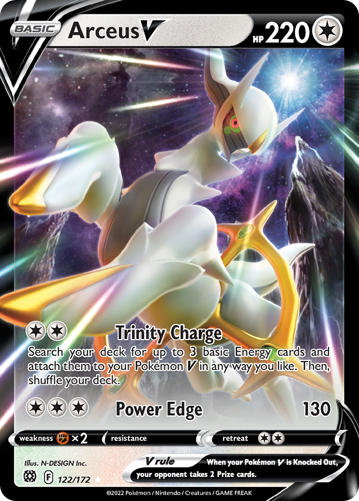 Arceus V (122/172) (Metal Card) [Sword & Shield: Brilliant Stars] | Dumpster Cat Games