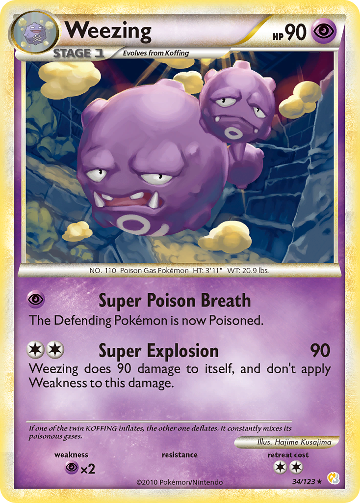 Weezing (34/123) [HeartGold & SoulSilver: Base Set] | Dumpster Cat Games