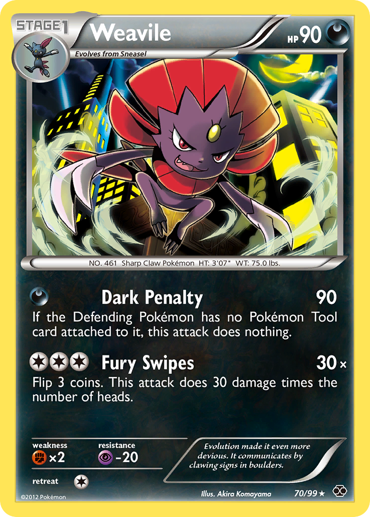 Weavile (70/99) [Black & White: Next Destinies] | Dumpster Cat Games