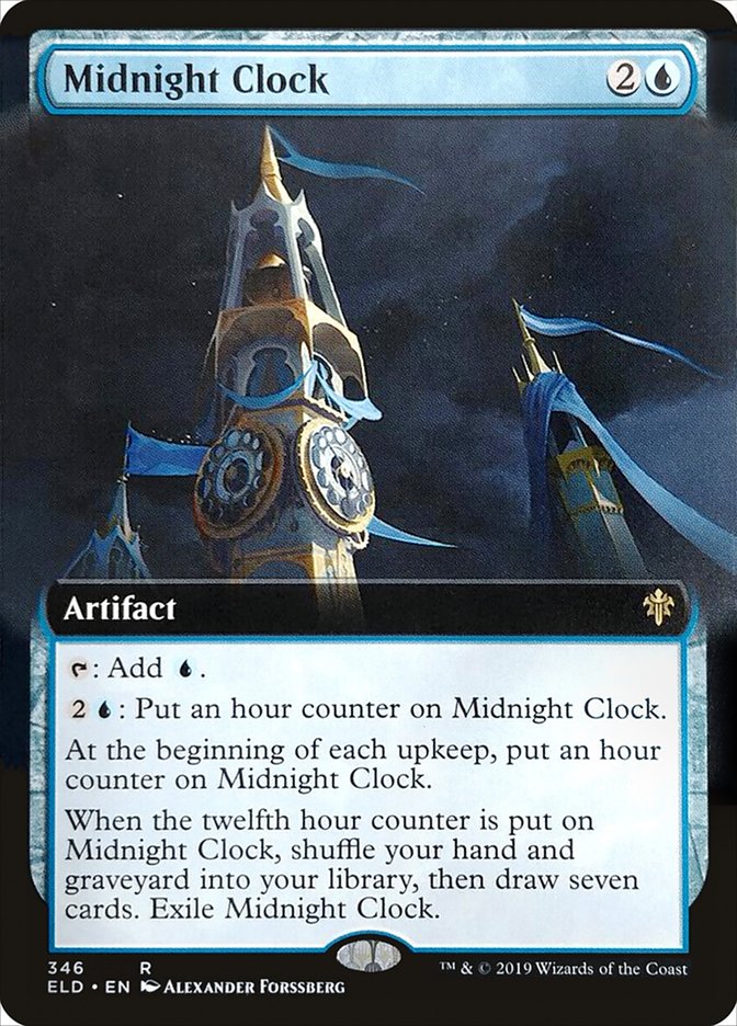 Midnight Clock (Extended Art) [Throne of Eldraine] | Dumpster Cat Games