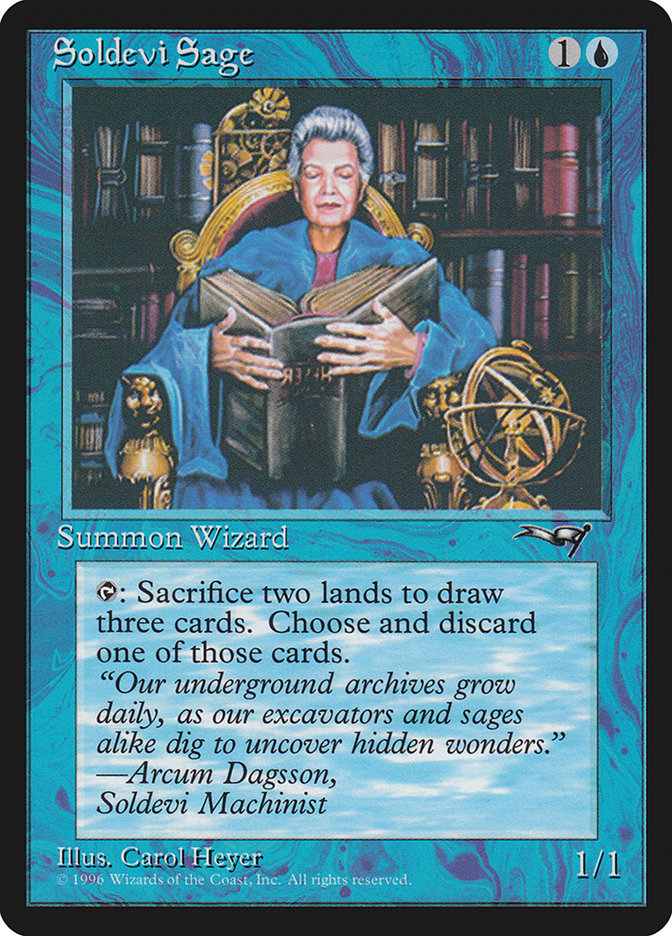 Soldevi Sage (Sitting) [Alliances] | Dumpster Cat Games