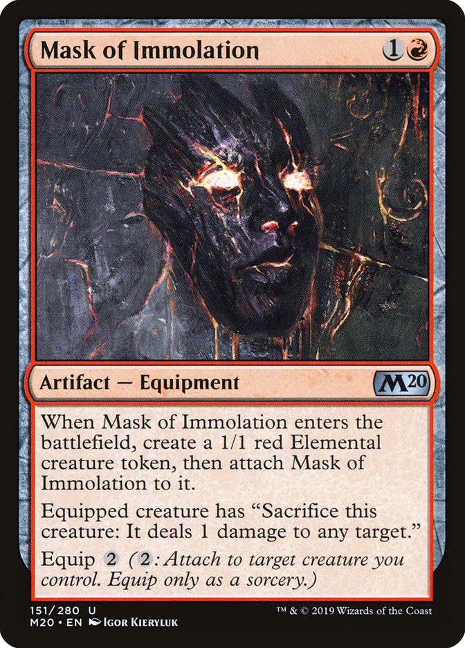 Mask of Immolation [Core Set 2020] | Dumpster Cat Games