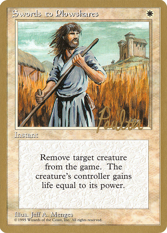 Swords to Plowshares (Preston Poulter) [Pro Tour Collector Set] | Dumpster Cat Games