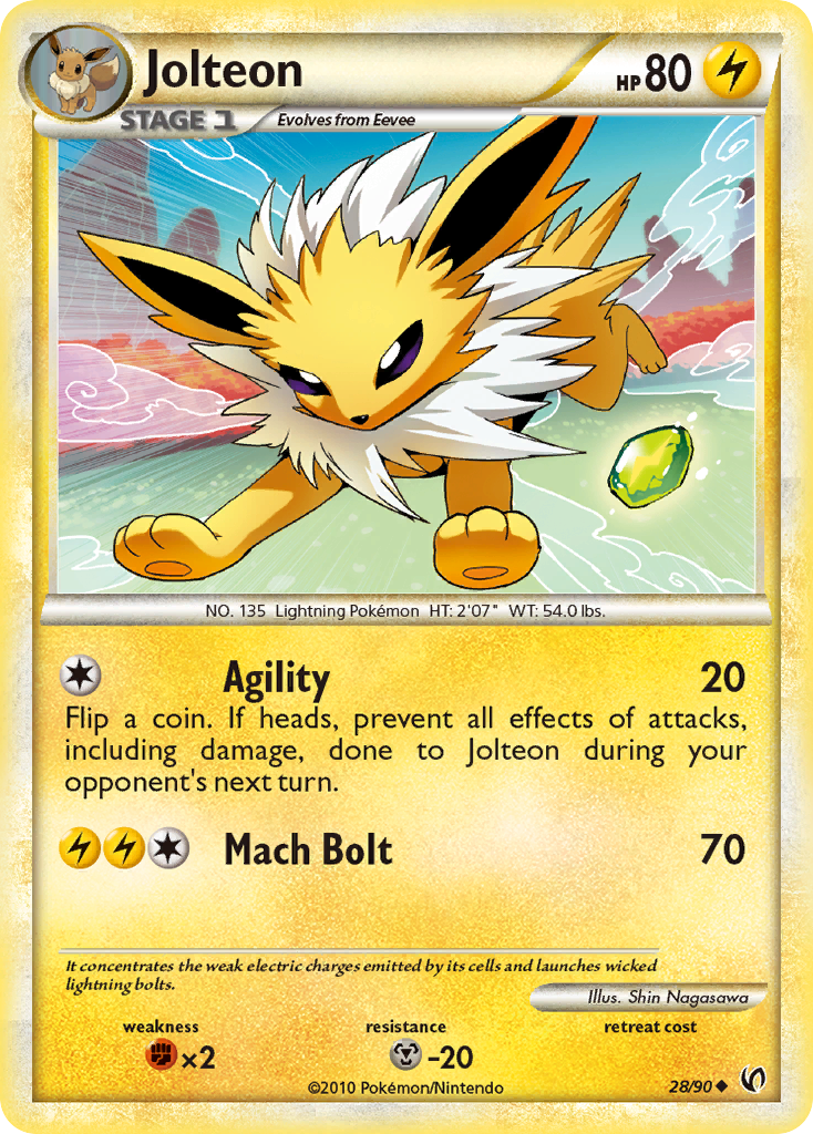 Jolteon (28/90) [HeartGold & SoulSilver: Undaunted] | Dumpster Cat Games