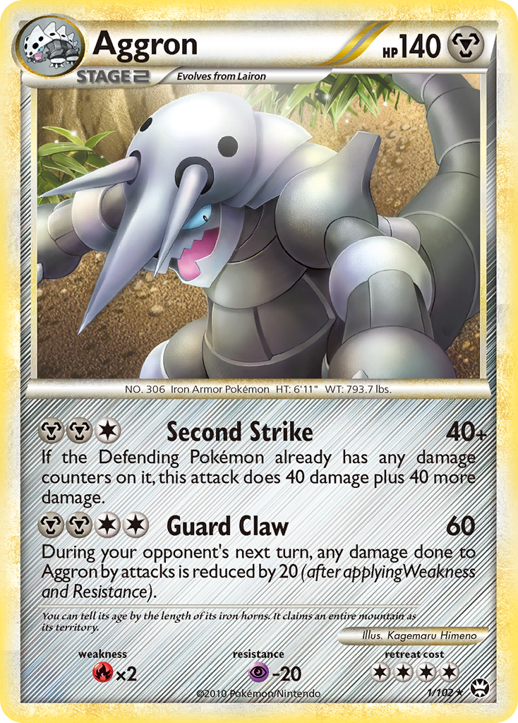 Aggron (1/102) [HeartGold & SoulSilver: Triumphant] | Dumpster Cat Games
