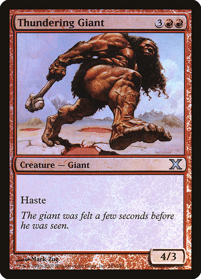 Thundering Giant (Premium Foil) [Tenth Edition] | Dumpster Cat Games