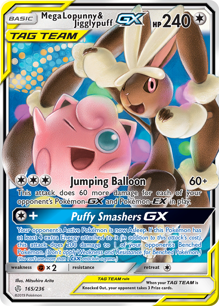 Mega Lopunny & Jigglypuff GX (165/236) [Sun & Moon: Cosmic Eclipse] | Dumpster Cat Games