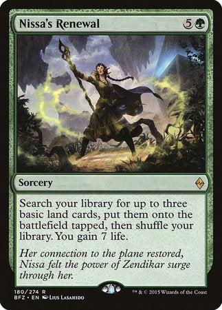 Nissa's Renewal [Battle for Zendikar] | Dumpster Cat Games