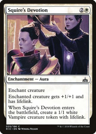 Squire's Devotion [Rivals of Ixalan] | Dumpster Cat Games