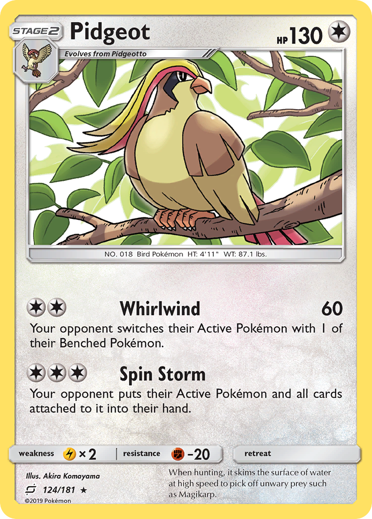 Pidgeot (124/181) [Sun & Moon: Team Up] | Dumpster Cat Games