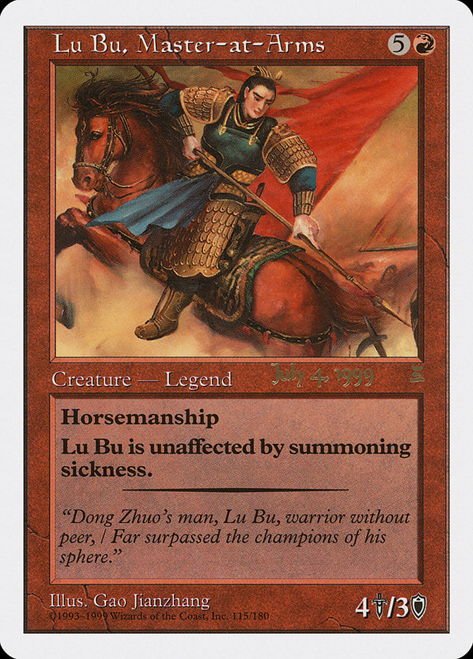 Lu Bu, Master-at-Arms (July 4, 1999) [Portal Three Kingdoms Promos] | Dumpster Cat Games