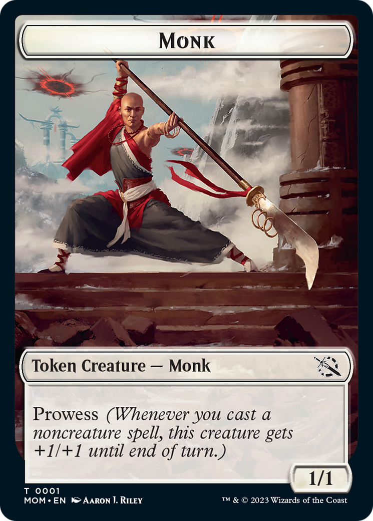 Monk // Knight Double-Sided Token [March of the Machine Tokens] | Dumpster Cat Games