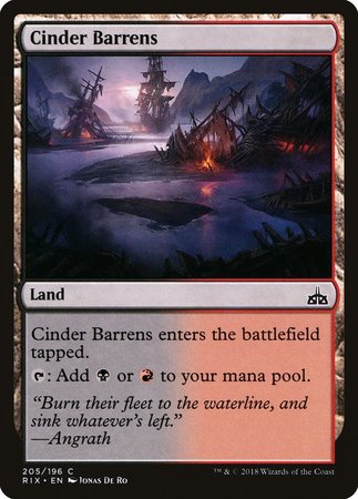 Cinder Barrens [Rivals of Ixalan] | Dumpster Cat Games