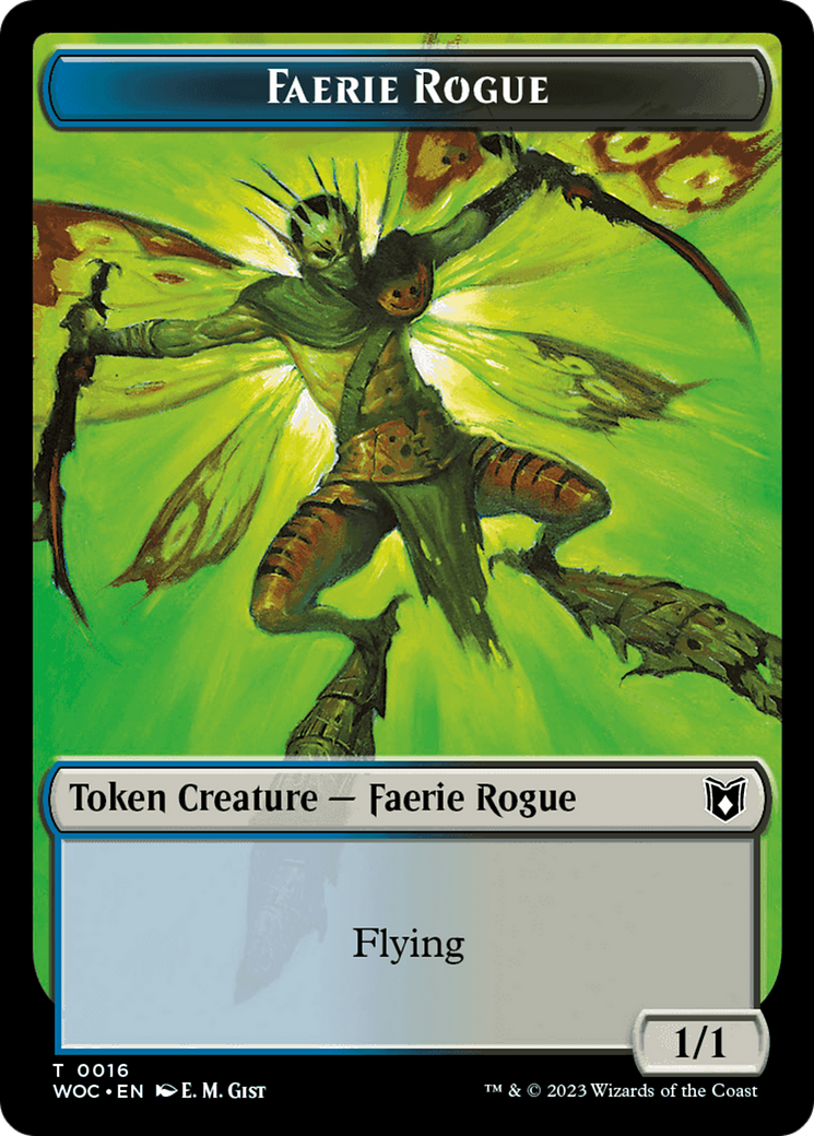 Faerie Rogue // Faerie (0016) Double-Sided Token [Wilds of Eldraine Commander Tokens] | Dumpster Cat Games