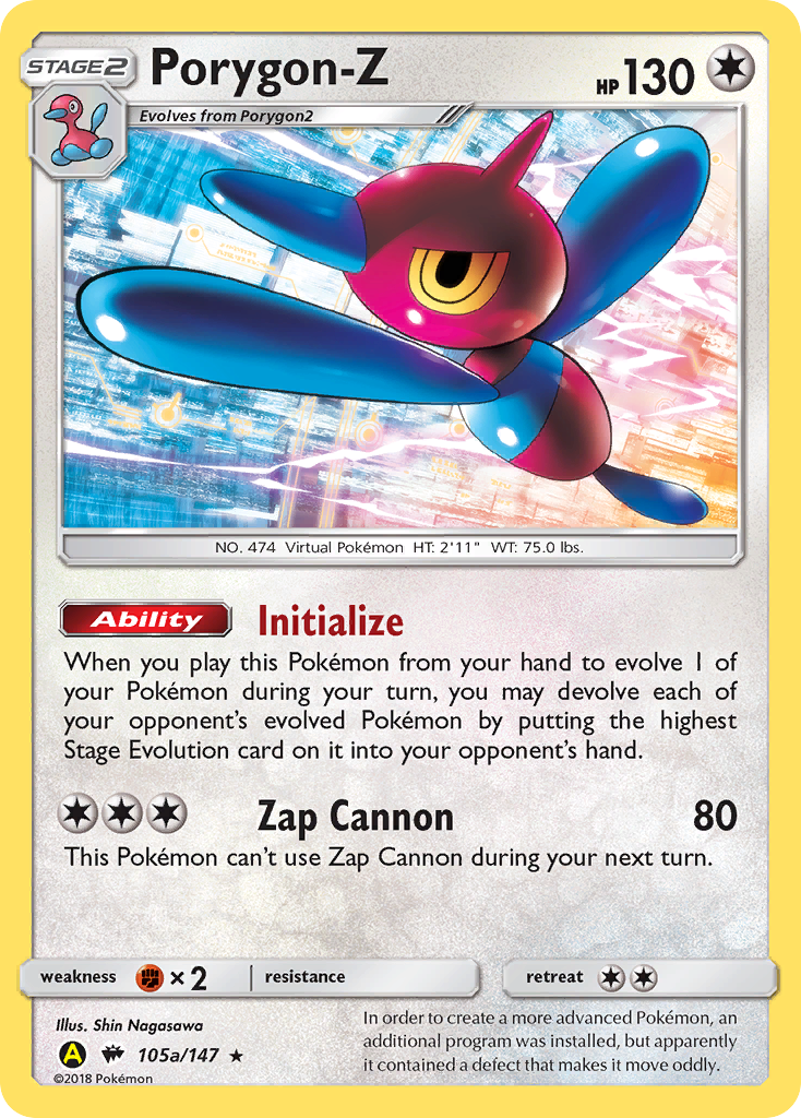 Porygon-Z (105a/147) (Alternate Art Promo) [Sun & Moon: Burning Shadows] | Dumpster Cat Games