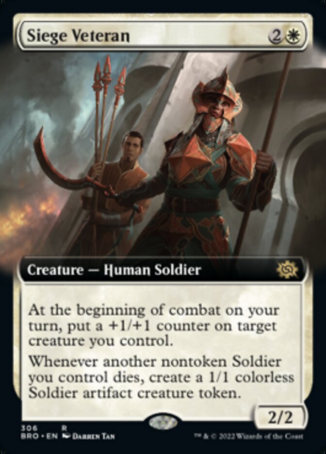 Siege Veteran (Extended Art) [The Brothers' War] | Dumpster Cat Games