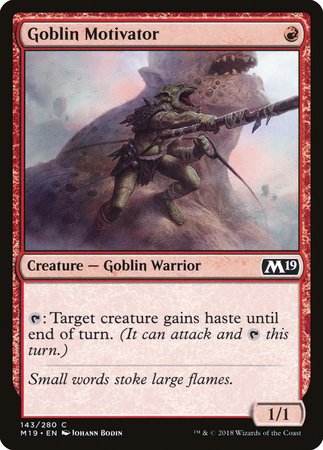 Goblin Motivator [Core Set 2019] | Dumpster Cat Games