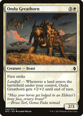 Ondu Greathorn [Battle for Zendikar] | Dumpster Cat Games