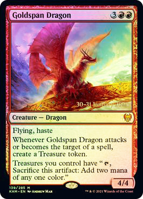 Goldspan Dragon  [Kaldheim Prerelease Promos] | Dumpster Cat Games