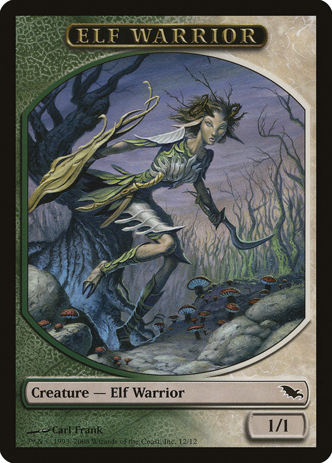 Elf Warrior (12/12) [Shadowmoor Tokens] | Dumpster Cat Games